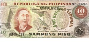 10 Pesos note in series, 1 - 9. I will trade this note with notes I need. Banknote