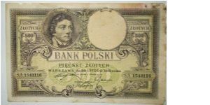 500 zlots, actualy printed in 1924 Banknote