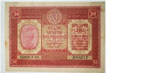 20 lira Italia. casa veneti di prestiti Banknote