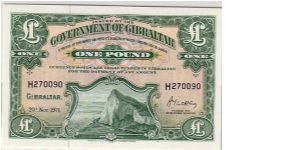 THE GOVERNMENT OF GIBRALTAR-
  ONE POUND Banknote