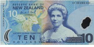 $10.  Kate Sheppard on front; Ducks on back Banknote