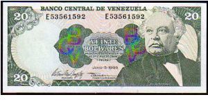 20 Bolivares
Pk 63b Banknote