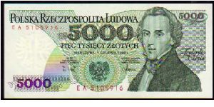 5000 Zlotych
Pk 150a Banknote