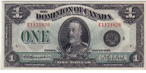 DOMINION OF CANADA-
 ONE DOLLAR FOR GEORGE Banknote