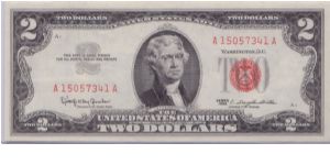 1963 $2 RED SEAL Banknote