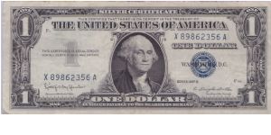 1957 B $1 SILVER CERTIFICATE Banknote