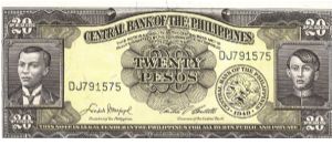 PI-137d English Series 20 Pesos note in series, 2 - 2. Signature group 5. Banknote
