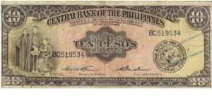 PI-136c English Series 10 Pesos note. Signature group 3. Banknote