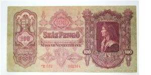 100 pengo 1944( old date 1930) star in serial number. printed in viena Banknote