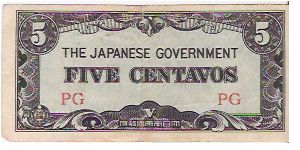 THE JAPANESE OCCUPATION WWII

5 CENTAVOS

PG Banknote