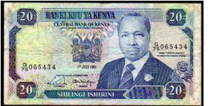 20 Shillings
Pk 25d
----------------
01-07-1991
---------------- Banknote