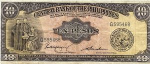 PI-136b Philippine 10 Pesos note with signature group 2. I will trade this note for notes I need. Banknote