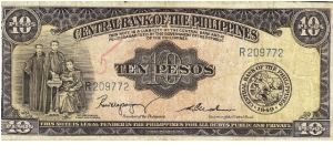 PI-136b Philippine 10 Pesos note with signature group 2. I will trade this note for notes I need. Banknote