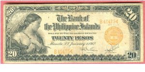 Twenty Pesos Bnak of the Philippine Islands P-9b. Banknote