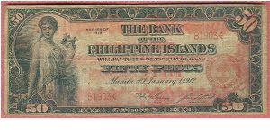 Fifty pesos Bank of the Philippine Islands P-10a. Banknote