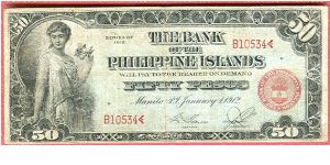 Fifty Pesos Bank of the Philippine Islands P-10b. Banknote