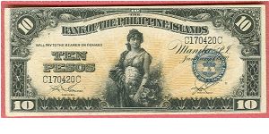 Ten Pesos Bank of the Philippine Islands P-14. Banknote