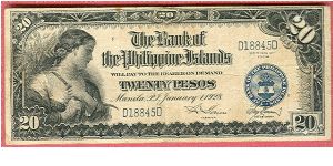 Twenty Pesos Bank of the Philippine Islands P-18. Banknote