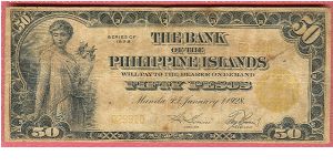 Fifty Pesos Bank of the Philippine Islands P-19. Banknote