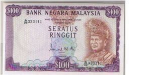 BANK OF MALAYSIA=
 100 RM GEM UNC Banknote