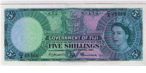 GOVERNMENT OF FIJI-
 5/- Banknote