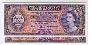 GOVERNMENT OF BRITISH HONDURAS-
 $2.00 Banknote