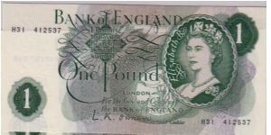 BANK OF ENGLAND-
 ONE POUND Banknote