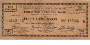 S-576b RARE Misamis Occidental 50 centavos note in series, 1 - 3. Banknote