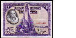 100 Pesetas

Pk 76a
==================
15-August-1928
================== Banknote