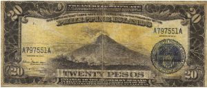 PI-64 RARE Philippine Islands 20 Pesos note Banknote