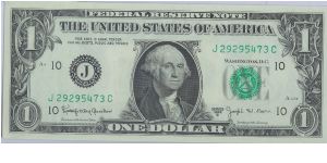 1963 B $1 KANSAS BARR NOTE

#2 OF 2 CONSECUTIVE

(SUPER CRISP) Banknote