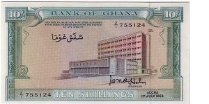 BANK OF GHANA-
 10/- Banknote