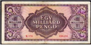 Banknote from Hungary