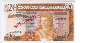 GIBRALTAR-
 20 POUNDS- Banknote