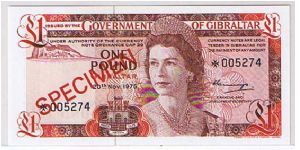 GIBRALTAR-
 1 POUND Banknote