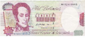 1000 BOLIVARES

M102418663 Banknote