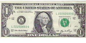 ONE DOLLAR

SERIE 2006

L22202603G Banknote