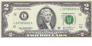 2 DOLLARS

SERIE 2003-A

L09785832A Banknote