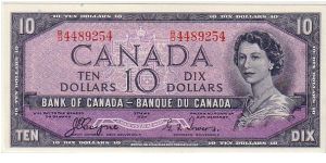 BANK OF CANADA-
$10.0 QEII DEVIL IN HER HAIR Banknote