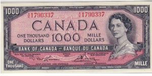 BANK OF CANADA-
 $1000- THE BIGGEST BANK NOTE IN CANADA Banknote