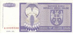 Banknote from Croatia