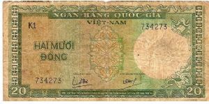 South Vietnam; 20 dong; 1964

Part of the Dragon Collection!  (He's in the watermark) Banknote