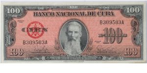 1959 BANCO NACIONAL DE CUBA 100 *CIEN* PESOS Banknote