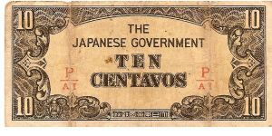 10 centavos; 1942

Japanese occupation note for use in Phillipines Banknote
