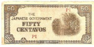 50 centavos; 1942

Japanese occupation note for use in Phillipines Banknote