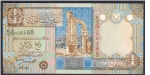 Libya 1/4 Dinar 2002 P62. Banknote