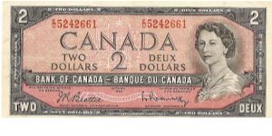 2 dollars; 1954 Banknote