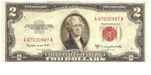 United States Note; 2 dollars; Series 1953B (Smith/Dillon) Banknote
