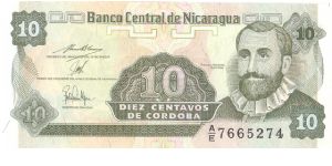 1991-92 BANCO CENTRAL DE NICARAGUA 10 *DIEZ* CENTAVOS

P169 Banknote