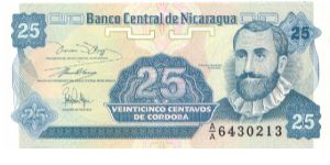 1991-92 BANCO CENTRAL DE NICAGRAGUA 25 *VEINTICINCO* CENTAVOS

P170 Banknote